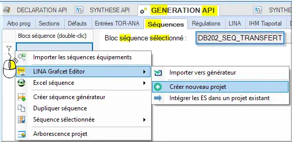 Séquences nouveau projet